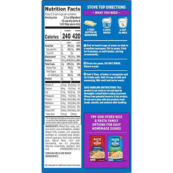 MAC A RONI, WHITE CHEDDAR MACARONI AND CHEESE, 5.9 OZ BOX