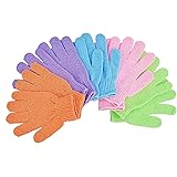Bath Gloves 5 Pairs Exfoliating Gloves Natural Mitts Gloves for Men and Women Use,Shower Gloves Body Spa Makes Skin Soft and 