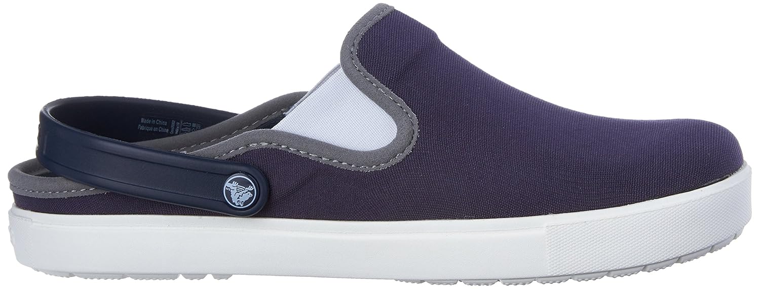 crocs unisex citilane canvas navy/white clogs