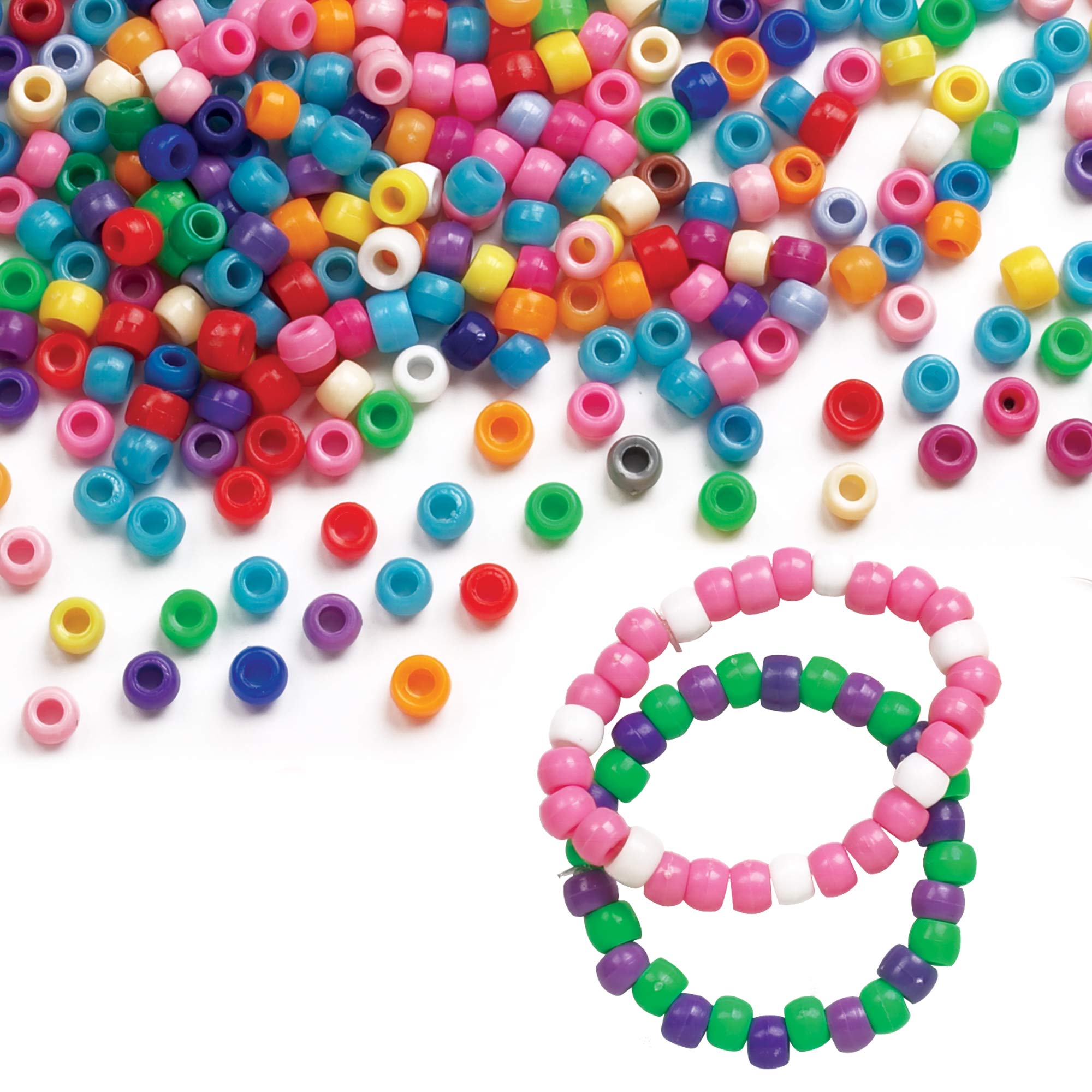 Baker Ross EC1588 Coloured Beads (Pack Of 600) For Kids Arts and Crafts