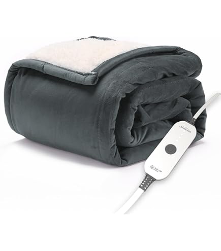GREY Sunbeam Royal Ultra Fleece Heated Electric Blanket Full Size, 84