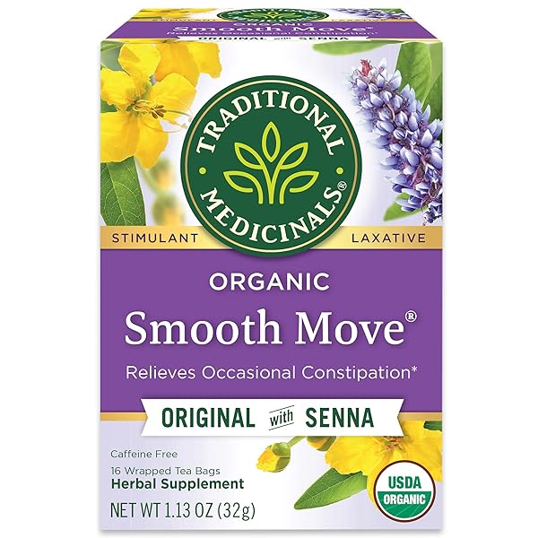 TRADITIONAL MEDICINALS ORGANIC SMOOTH MOVE LAXATIVE TEA, 16 TEA BAGS (PACK OF 1)