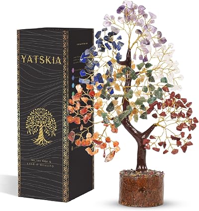 YATSKIA Seven Chakra Crystal Tree Bonsai Healing Stones Home Decor
