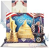 BTEBTAI Birthday Card, Talking Donald President Greeting Cards with Real Voice Message & Light for Men and Women, Parents, Couples (Birthday -Golden Freedom)