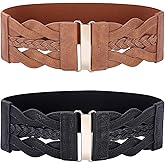 GRACE KARIN Women's Elastic Wide Belts Vintage Stretchy Belt Retro Fashion Cinch Belts for Dresses