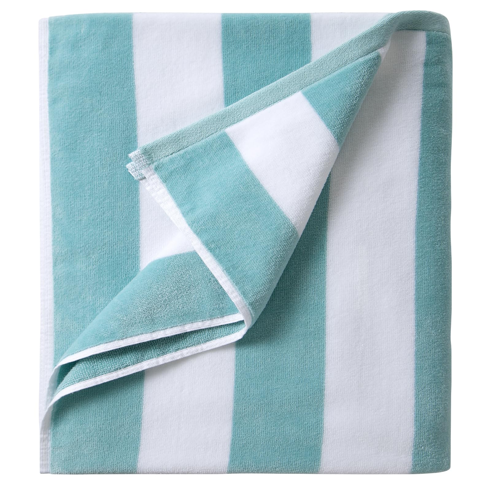 LULUHOME Plush Oversized Beach Towel - Fluffy Cotton 36 x 70 Inch Mystical Blue Striped Pool Towel, Large Summer Swimming Cabana Towel