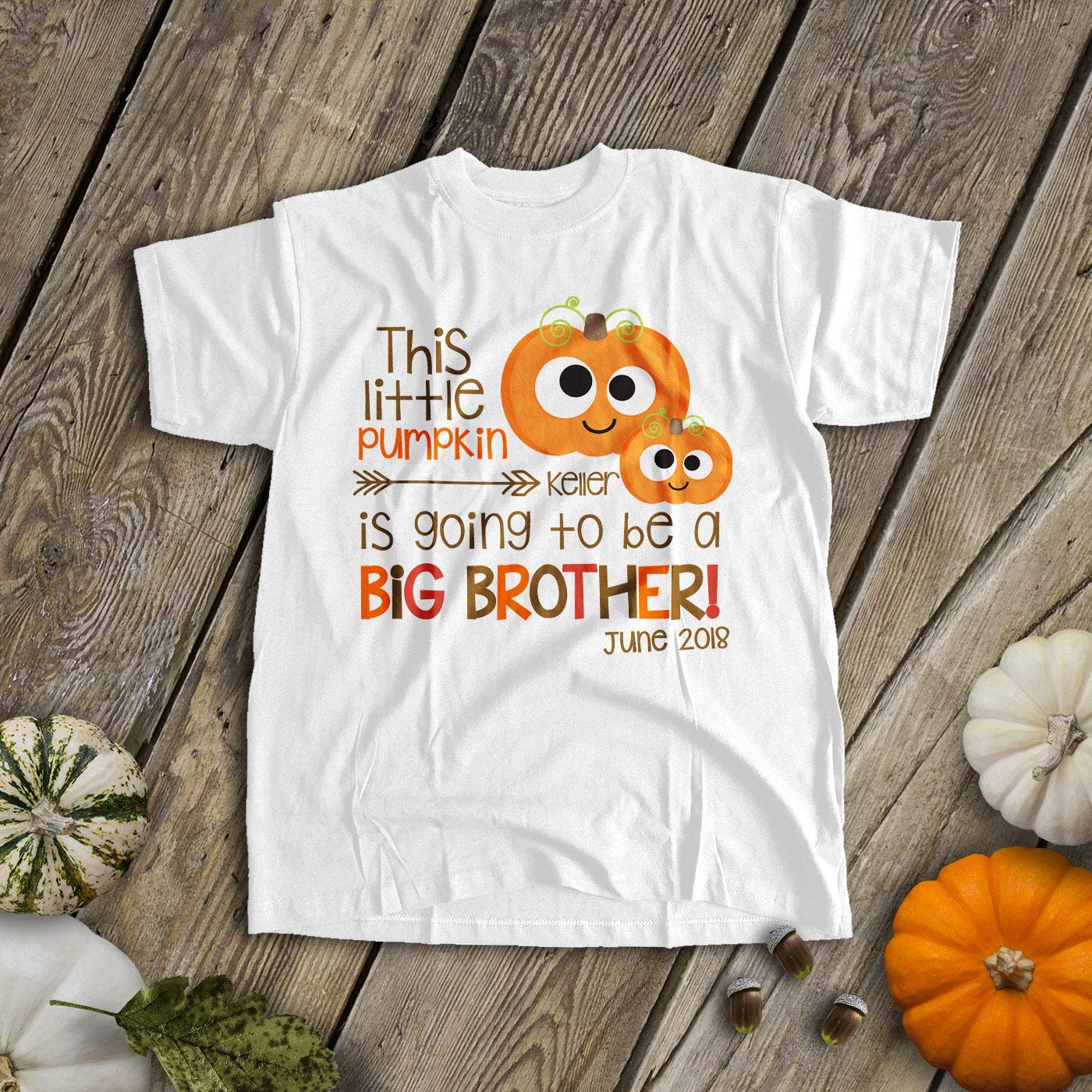 Fall Big Brother To Be Shirt - Googly Eye Pumpkin Pregnancy Announcet Tshirt Snlf-014
