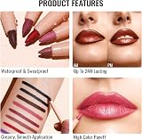 OULAC Matte Brown Lip Liner Pencil 03 Teddy Waterproof 24H+ Pigmented Vegan view 5