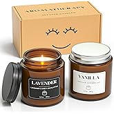 NORVENCE Scented Candles Gift Set, Stress Relief Candles for Home, Premium Soy Candle Set, Candles for Women and Men, Birthday & Christmas Gifts (Black & White, 7 oz)