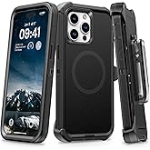 TUTUKII for iPhone 14 Pro Max Case with Belt Clip Holster, Anti-Shock, Anti-Slip, Compatible with MagSafe, 3-Layer Drop Protection, Heavy Duty Magnetic Phone Case Cover for 14 Pro Max, 6.7", Black