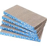 5 Packs in 1 Cat Scratch Pad, Cat Scratcher Cardboard,Reversible,Durable Recyclable Cardboard, Premium Scratch, Suitable for Cats to Rest, Grind Claws and Play