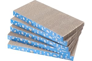 MANKAIDE 5 Packs in 1 Cat Scratch Pad, Cat Scratcher Cardboard,Reversible,Durable Recyclable Cardboard, Premium Scratch, Suitable for Cats to Rest, Grind Claws and Play