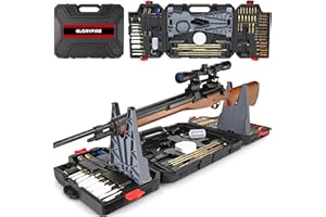GLORYFIRE Elite Gun Cleaning Kit Universal Gun Cleaner for Shotgun, Pistol with Plastic Gun Holder, Reinforced and Lengthened Rods and Steel Wire, Gifts for Men, Dad, Husband