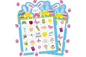 ADELULU Easter Bingo Game for Boys Girls Easter Party Favors Party Supplies Family Classroom Activities 24 Players