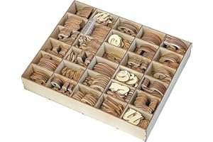 CREGUGUA 570 Pieces 2 Inch Unfinished Wooden Letters for Crafts Cursive Wood Letters ABCs with Sorting Trays