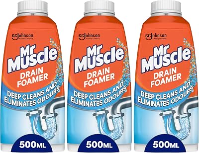 Mr Muscle Drain Foamer 500 ml Pack of 3 Drain Cleaner Odour Eliminator