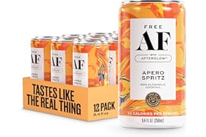 FREE AF AF Drinks Non-Alcoholic Apero Spritz | Alcohol Alternative Sparkling Cocktails with AFTERGLOW Botanical Warmth | Gluten-Free, Low-Calorie | 8.4 oz Cans (12-Pack)