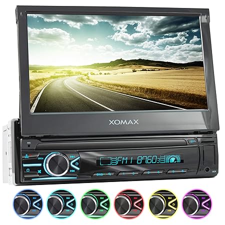 XOMAX XM-V746 Autoradio mit Mirrorlink I 7 Zoll / 18 cm Touchscreen I Bluetooth Freisprecheinrichtung I RDS I SD, USB, AUX I 