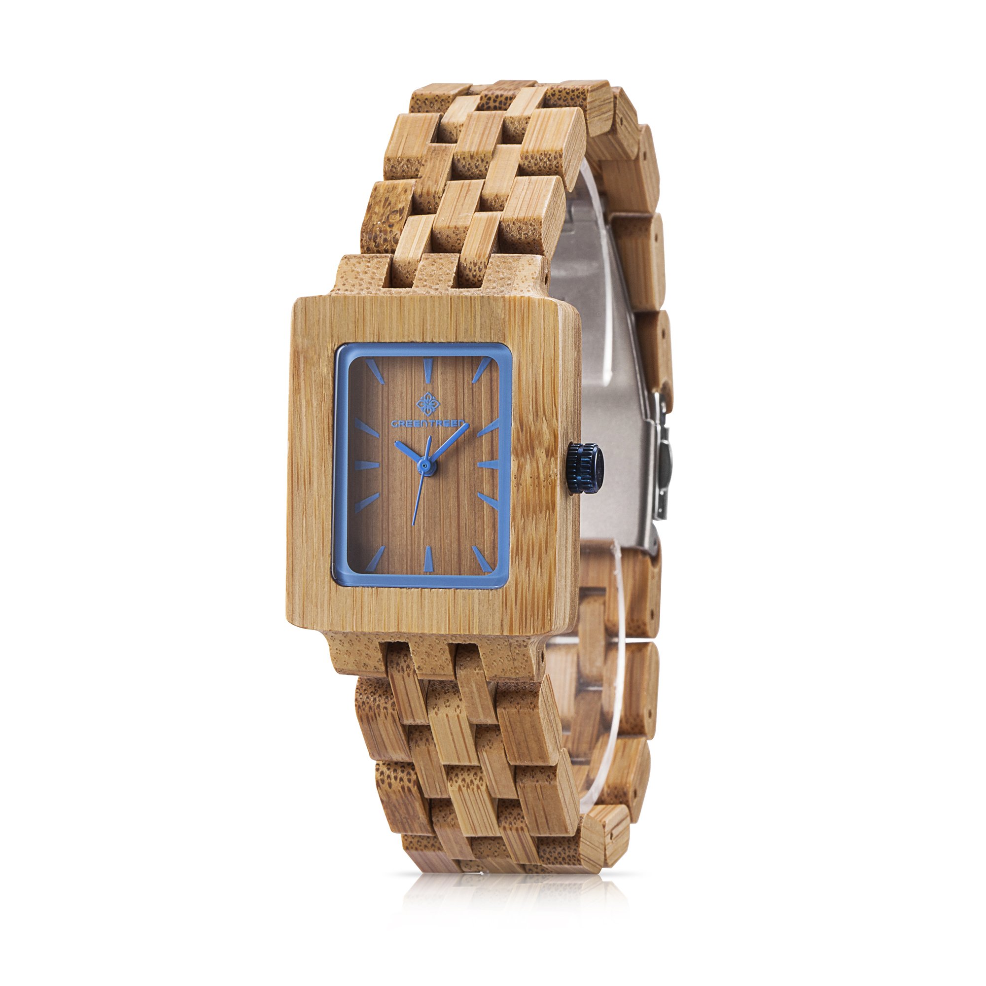 Amexi - Orologio da donna in legno di ciliegio e bambù, colore: marrone