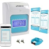 uPunch FN1000 Smart Time Clock System for Small Business: Auto Align Punch Clock with Free Mobile App for Digital Time Card Management and Payroll