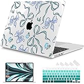Mektron Designed for 2025/2024/2023 MacBook Air 15 INCH M4 A3241 /M3 A3114 /M2 A2941 Case, Printed Plastic Hard Shell Cover with 15.3" Liquid Retina Display Touch ID, Bows C355