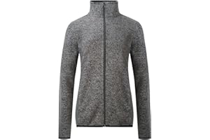 Dolcevida Women's Long Sleeve Sweater Fleece Zip Up Speckled Jacket with Pockets