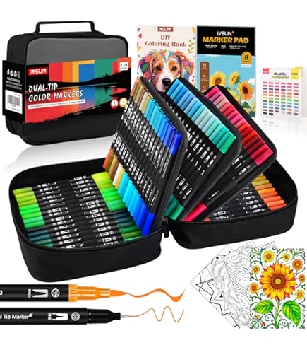 Amazon.com : Asani Dual Tip Markers - 120 Colors, Double Sided