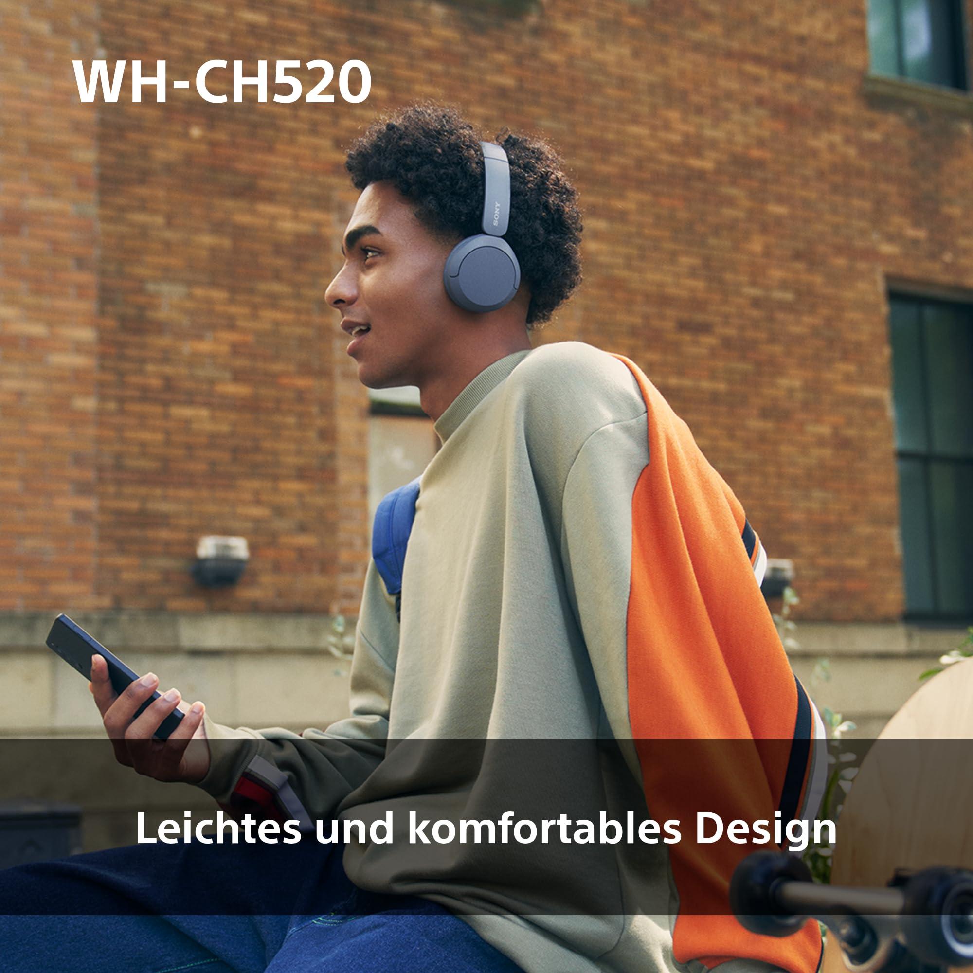 Sony WH-CH520 Kabellose Bluetooth-Kopfhörer - bis zu 50 Stunden Akkulaufzeit mit Schnellladefunktion, On-Ear-Modell - Weiß 4
