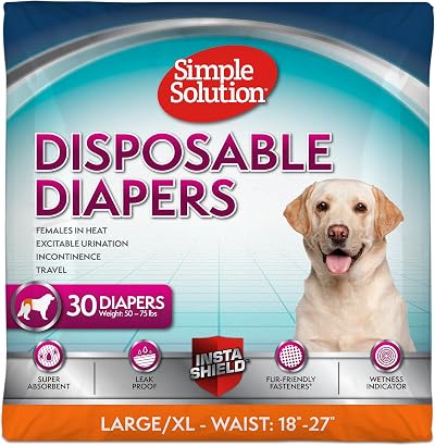 Simple Solution True Fit Disposable Dog Diapers Female L/XL 30 Ct