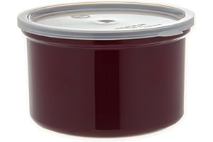 SPARTA Carlisle FoodService Products Classic Round Storage Container Crock with Lid for Kitchen, Restaurants, Home, Plastic, 1.5 Quarts, Brown