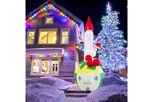 DORATALE 8FT Christmas Inflatable Outdoor Decoration with Penguin Outdoor Decor, Blow up Bubble Lights Yard Decor Built-in LED Bright Bulb, Weatherproof Holiday for Garden Lawn Winter Xmas Gifts-Multicolor