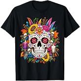 De Los Muertos Day of The Dead Sugar Skull Halloween Women T-Shirt