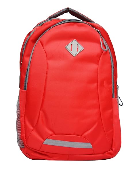 Shaina Bags Unisex Leather Laptop Backpack for 15.6-inch Laptops (Red, aws34)