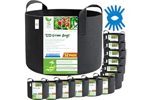 BOGI Grow Bags 12 Pack 7 Gallon Grow Bags Heavy Duty Thickened Nonwoven Grow Bag with Durable Habdles Fabric Pot for Vegetabl