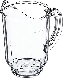 Carlisle 554407 Restaurant Style Window Pitcher, 60 oz, Clear