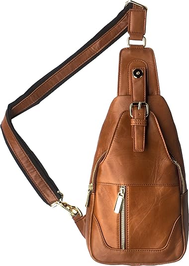 Amazon Fujimond ボディバッグ 本革 メンズ ショルダーバッグ 男性用 大容量 鞄 ライトブラウン ボディバッグ ワンショルダー