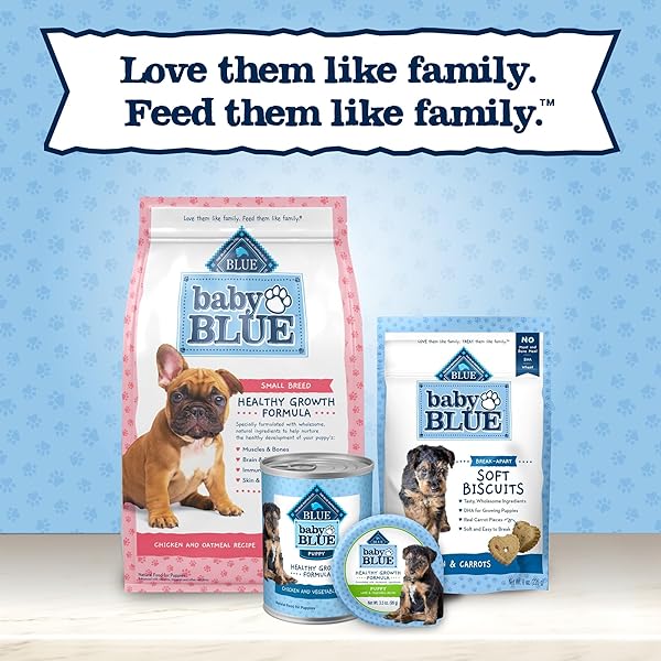 BLUE BUFFALO BABY BLUE SOFT BISCUITS WITH DHA, NATURAL DOG TREATS FOR PUPPIES, GREAT FOR TRAINING, WITH CHICKEN & CARROTS, 8-OZ BAG