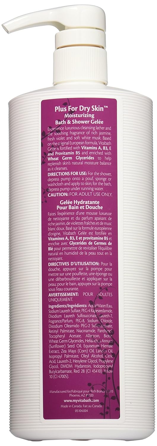 Vitabath Moisturizing Bath & Shower Gelee, Plus For Dry Skin, 32-Ounces : Bath And Shower Gels : Beauty