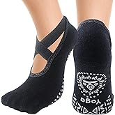 PAPAJIANG 1/2 Pairs Yoga Socks for Women Non Slip Grips Pilates Socks for Barre Workout