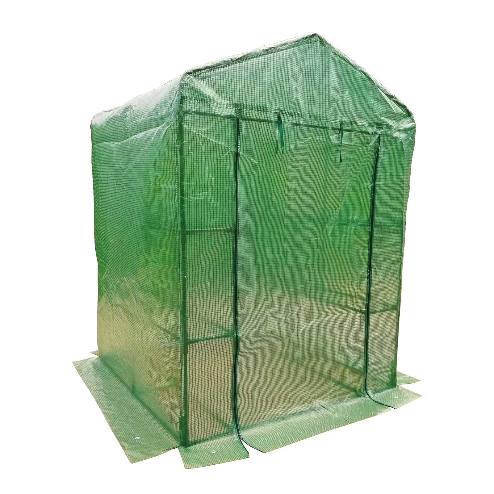 MTB Outdoor Portable Walk-in Garden Greenhouse 2 Tiers 8 Shelves with UV Resistant PE Cover - 56" Lx56 Wx77 H