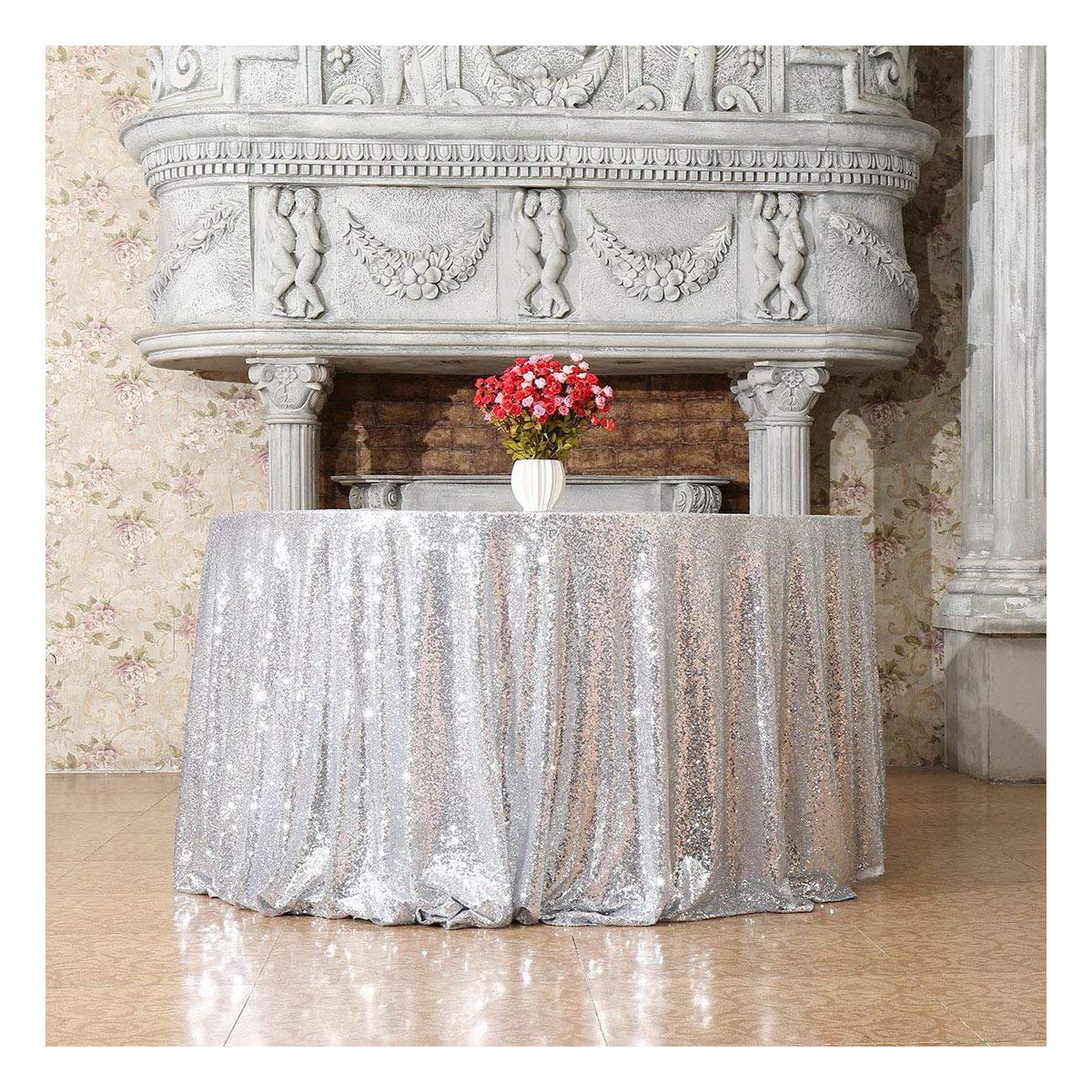 Best table cloth silver sequin