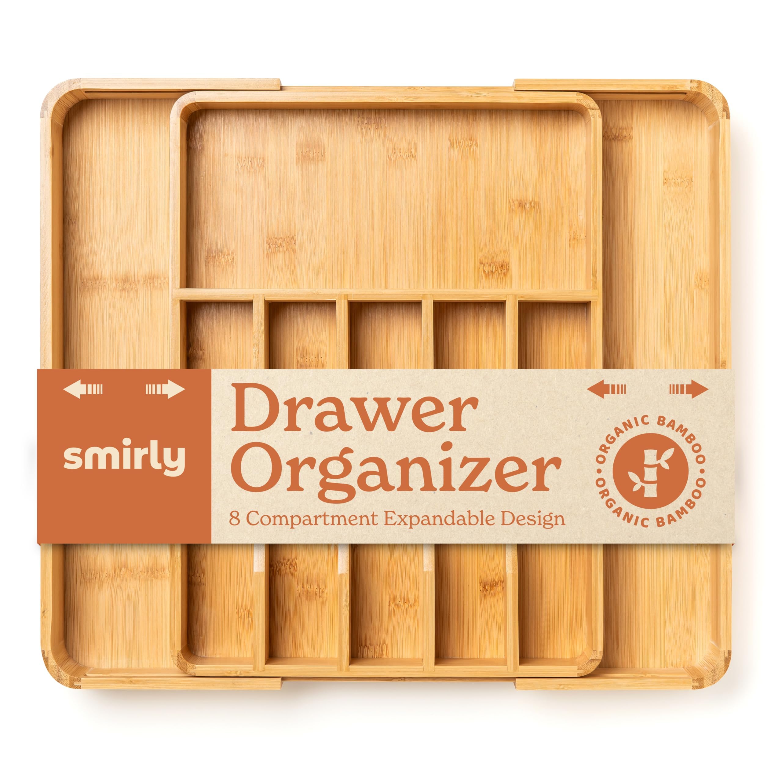 Photo 1 of SMIRLY Silverware Drawer Organizer – Bamboo Kitchen Drawer Organizer, Adjustable Utensil Holder and Cutlery Tray, Drawer Dividers for Flatware and Kitchen Utensils