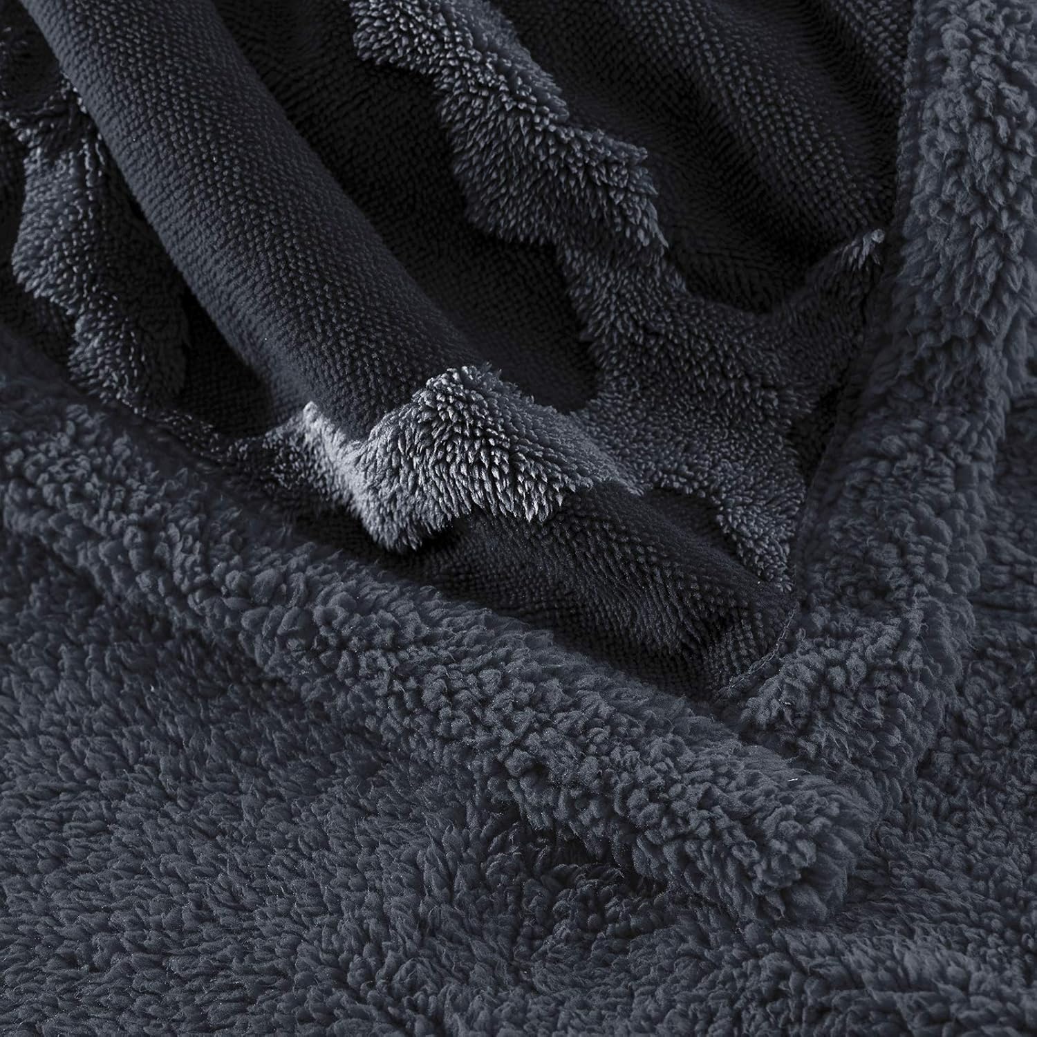 CAMPIR Sherpa Throw Blankets for Bed,Super Soft Warm Dual Sided Blanket,Machine Washable Plush Fleece Blankets,Fuzzy Blanket for Sofa Couch Bed(Dark Grey, 51"x63"): Kitchen & Dining
