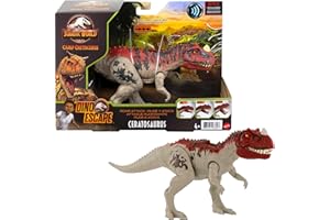 Mattel Jurassic World Camp Cretaceous Roar Attack Dinosaur Action Figure, Ceratosaurus Dino Toy with Strike Motion & Sounds