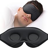 MABAO Sleep Mask for Side Sleeper, Eye Mask for Sleeping Women Men, Black | 3D Contoured Cup No Eye Pressure, 100% Light Blocking Sleeping Mask with Adjustable Strap Night Blindfold Flight, Travel, Nap