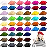 Shinymoon Beret Hat, 48 Pieces Women Wool French Beret Artist Cap, Solid Color Winter Lady Hats for Women Adults, Christmas Birthday New Year Winter Supplies
