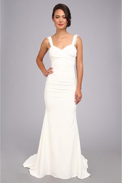 ニコールミラー Nicole Miller レディース Alexis Low Back Bridal Gown ドレス Antique White 12 並行輸入品 ワンピース チュニック 通販 Amazon