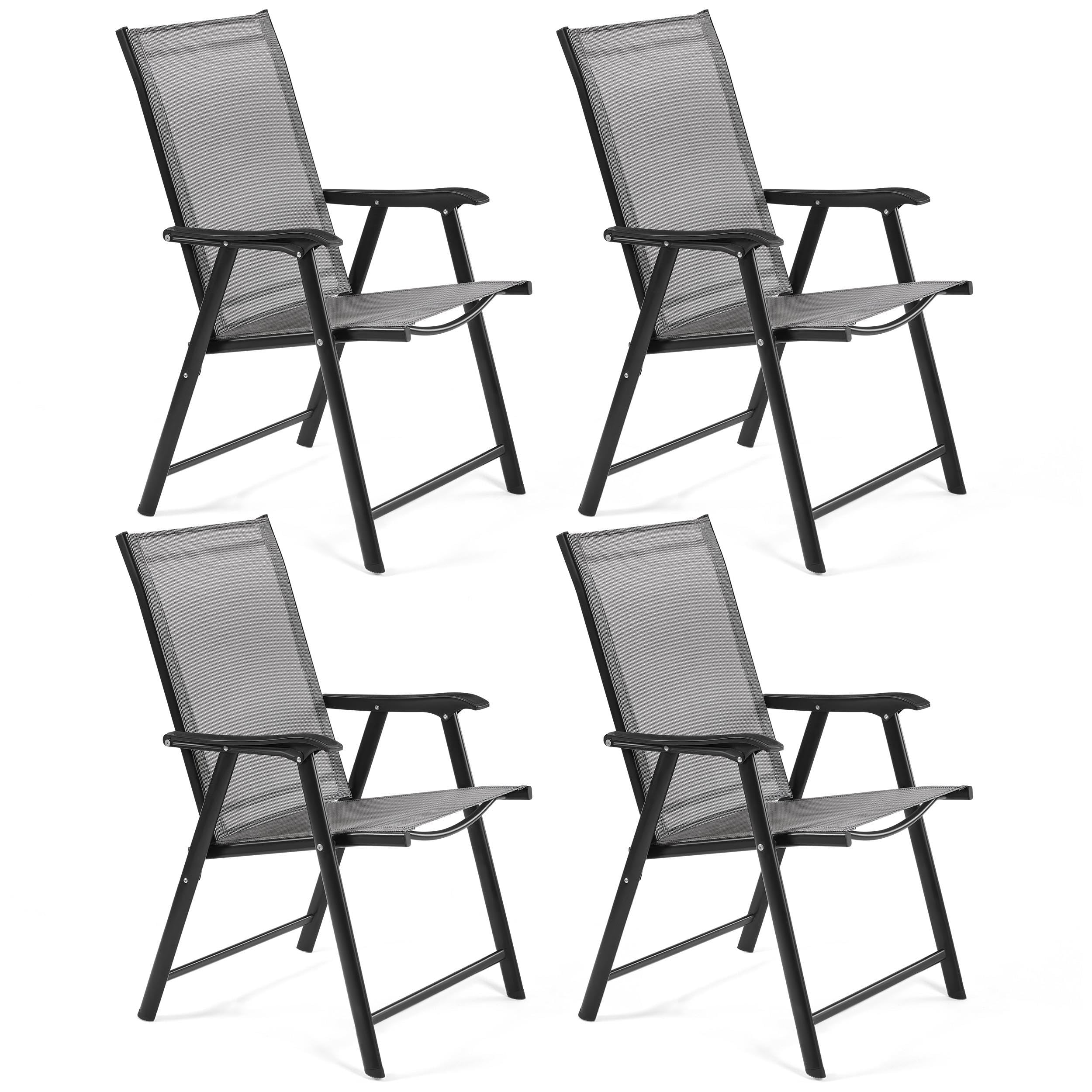 Photo 1 of ***SIMILAR ITEM/FACTORY SEALED***
Yaheetech Patio Dining Chairs Set of 4 with Armrests, Outdoor Folding Chairs with Metal Frame and Backrest for Lawn, Garden, Yard and Poolside, Gray