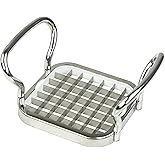 French Fry Cutter By Home Basics, French Fry Cutter Stainless Steel French Fry Slicer | With Easy Grip Handles,Silver