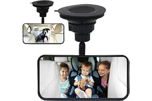 "Backseat Look-See" by Safe View Company, Toddler Baby Car Mirror, See All Passengers in the Backseat, Rear View Mirror Accessories (Rectangle Shape)